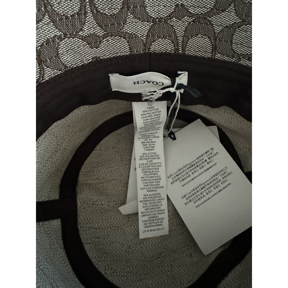 COACH Women's Signature C Jacquard Canvas Bucket Hat Brown One Size - Picture 2 of 4